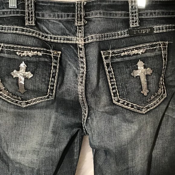 Cowgirl Tuff Denim - Cowgirl Tuff Women's Sequin Cross Jeans